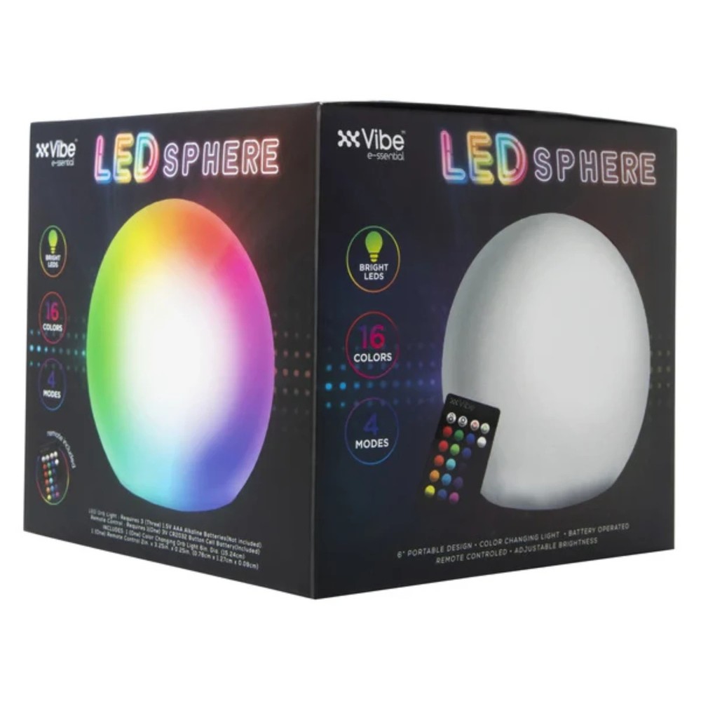 Vibe E-ssential LED Color Change Sphere Light With Remote
